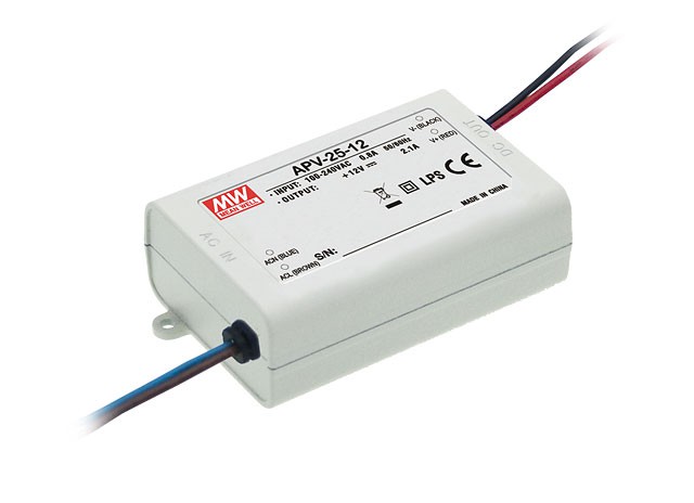 25W Mean Well Class 2 LED Power Supply (12VDC or 24VDC)